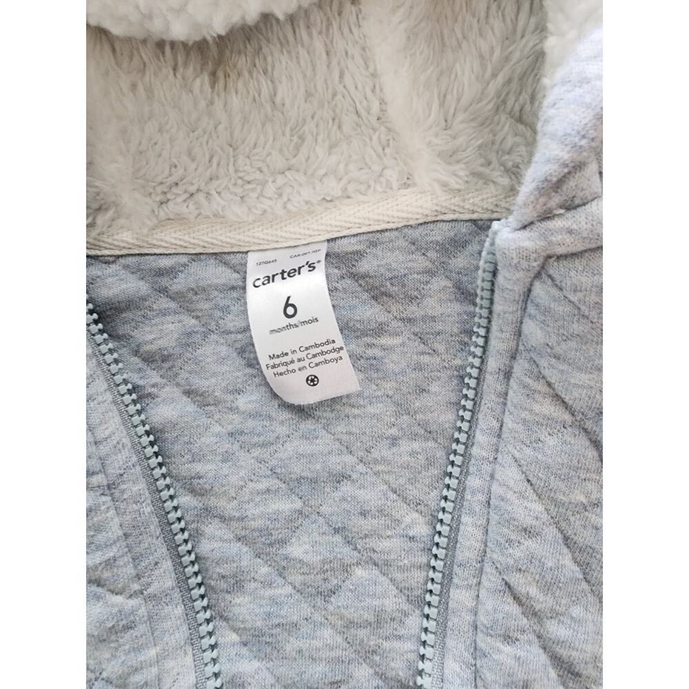 Carters Light Blue Quilted Hoodie with Ears 6 months